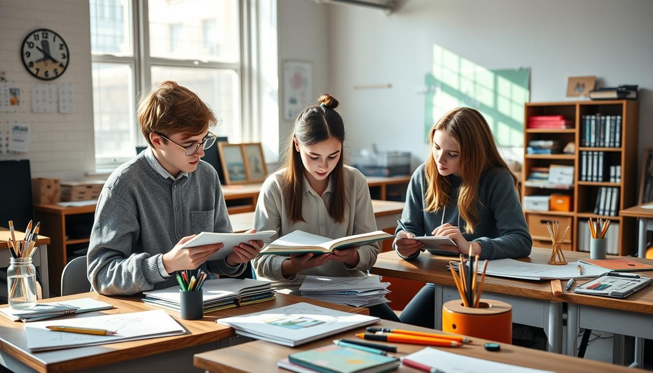 Students working in research laboratory